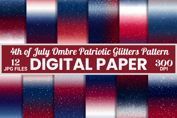 4th of July Ombre Glitters Backgrounds: Spark Your 2025 Designs