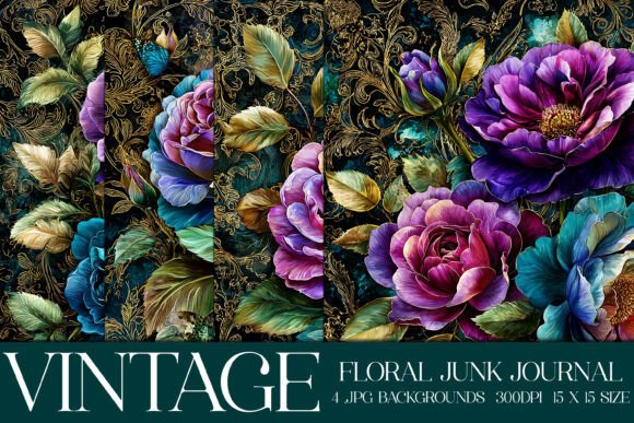 Elegant Blue & Pink Florals: Luxury Floral Flowers Backgrounds, S41