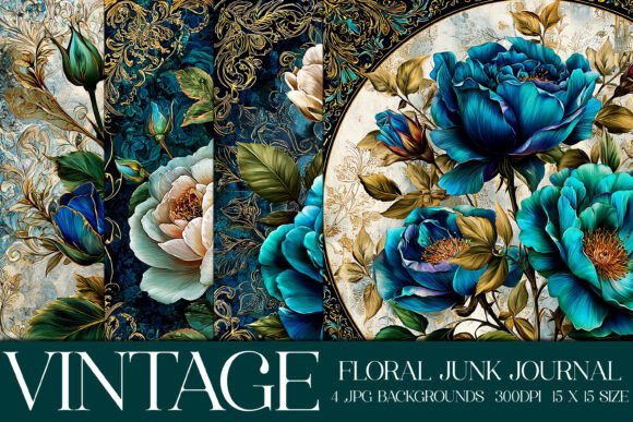 Elegant Floral Backgrounds, S14: Vintage Textures for Modern Designers