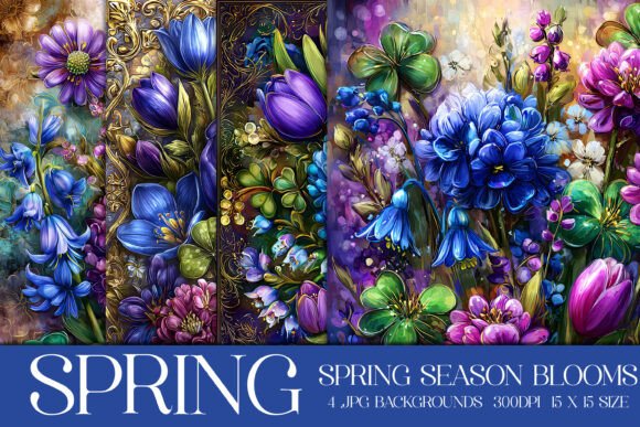 Elevate Designs with Spring Season Blooms Backgrounds, S6