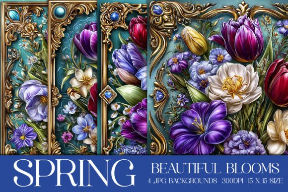 Elevate Your Projects with Beautiful Spring Blooms Backgrounds, S10