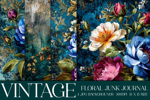 Elevate Your Projects with Junk Journal Floral Backgrounds, S25
