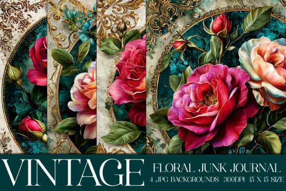 Elevate Your Projects with Junk Journal Floral Backgrounds, S31