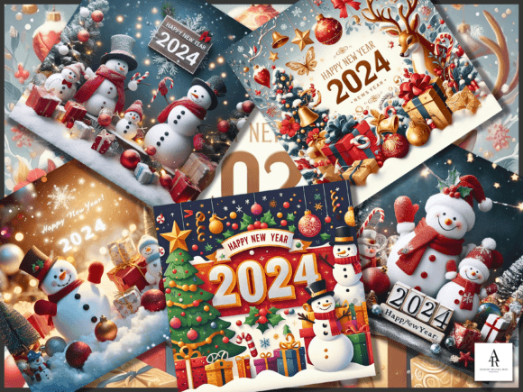 Happy New Year Backgrounds: New Year PNG & Digital Papers