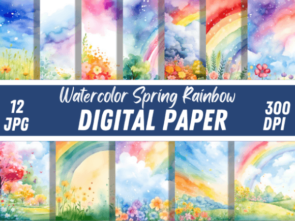 Infuse Projects with Watercolor Spring Rainbow Backgrounds