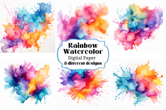 Infuse Vibrant Energy with 8 Rainbow Watercolor Splash Backgrounds