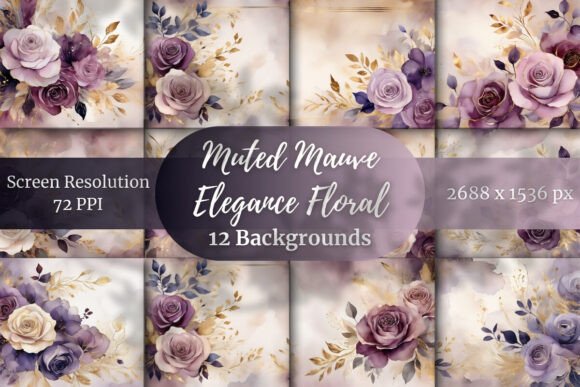 Muted Mauve Elegance: Soft Florals for Modern Design