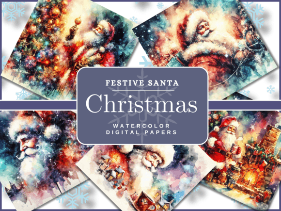Santa Digital Papers: Infusing Holiday Magic into Every Design
