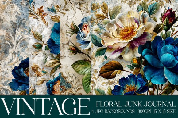 Timeless Blooms: The Art of Junk Journal Floral Backgrounds, S27