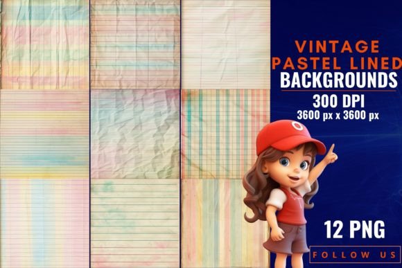 Timeless Charm: Vintage Pastel Lined Backgrounds
