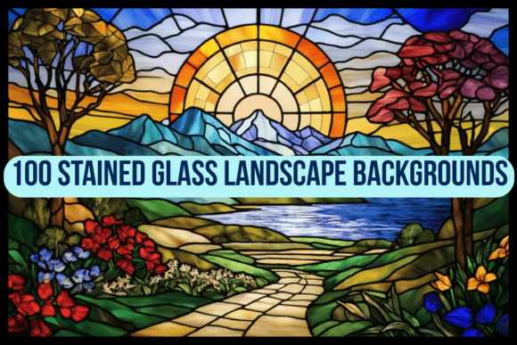 Transform Nature into Art with Stained Glass Landscape Backgrounds