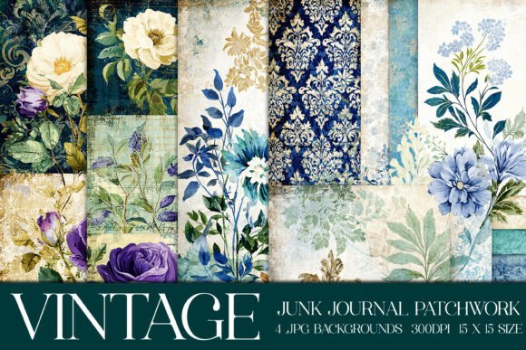 Unlocking Vintage Charm: Junk Journal Patchwork Backgrounds S16