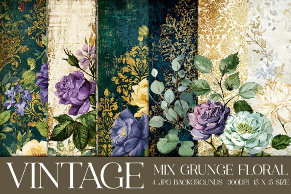 Unveiling Vintage Grunge Floral Backgrounds, S19: A Designer’s Dream